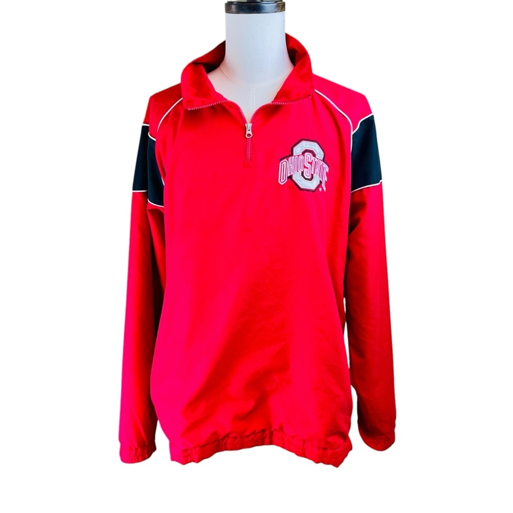 58 Sports Ohio State‎ Red Zip Pullover Windbreaker Jacket Sz 3X Golf Buckeyes